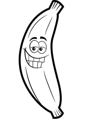 Muz boyama sayfası,  coloring page, Cartoon Banana Engraçado, 