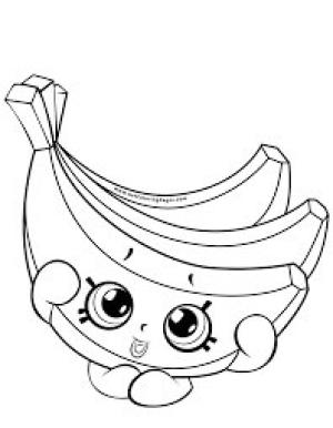 Muz boyama sayfası,  coloring page, Kawaii Banana Shopkin, 