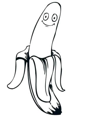 Muz boyama sayfası,  coloring page, Desenho Animado Banana, 