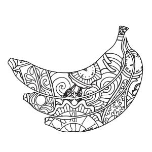 Muz boyama sayfası,  coloring page, Muz Mandala, 