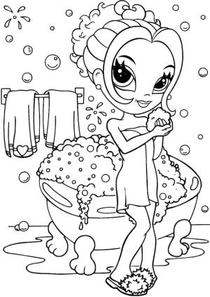 Banyo boyama sayfası,  coloring page, Banyo kızı çiz, 