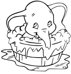 Banyo boyama sayfası,  coloring page, Dumbo içeride Banyo, 