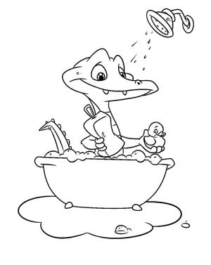 Banyo boyama sayfası,  coloring page, Bir timsah çizimi Banyo, 