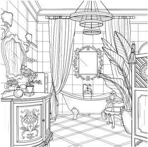 Banyo boyama sayfası,  coloring page, Çizim Banyo 3, 