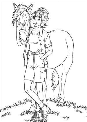 Barbi boyama sayfası,  coloring page, Atlı Barbie, 