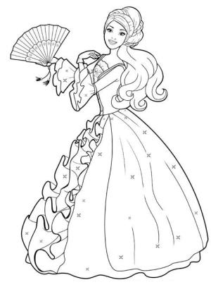 Barbi boyama sayfası,  coloring page, Fanlı Barbie, 