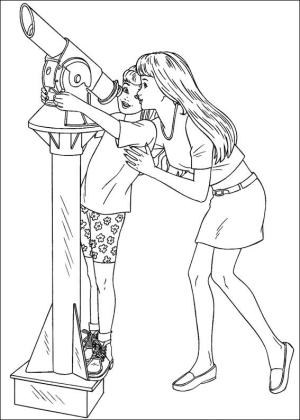 Barbi boyama sayfası,  coloring page, Barbie Ve Stacie Yıldızlara Bakıyor, 