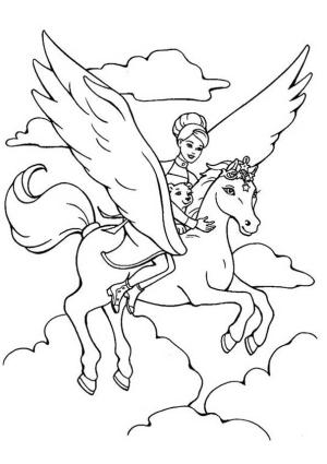 Barbi boyama sayfası,  coloring page, Barbie Ve Pegasus’un Büyüsü, 