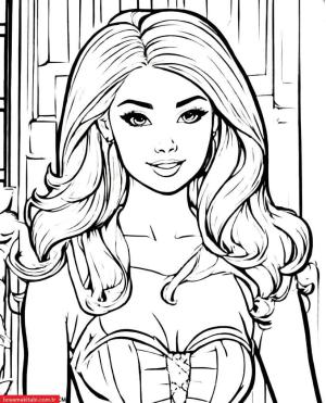 Barbie boyama sayfası, Barbie coloring page, , 