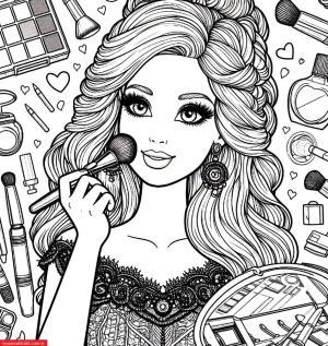 Barbie boyama sayfası, Barbie coloring page, , 