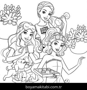 Barbie boyama sayfası – sevimli karakter, sanatsal çalışma