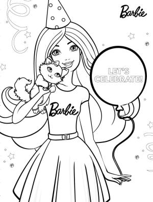 Barbie boyama sayfası, Barbie coloring page, Doğum günün kutlu olsun Barbie, 