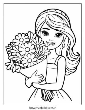 Barbie boyama sayfası – yaratıcılık, eğlenceli etkinlik