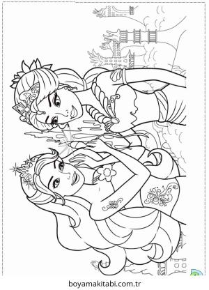 Barbie boyama sayfası – sanatsal çalışma, çocuklar için