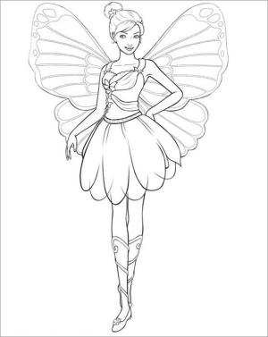 Barbie boyama sayfası, Barbie coloring page, Eğlenceli Peri Barbie, 