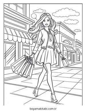 Barbie boyama sayfası – kolay boyama, eğitici aktivite