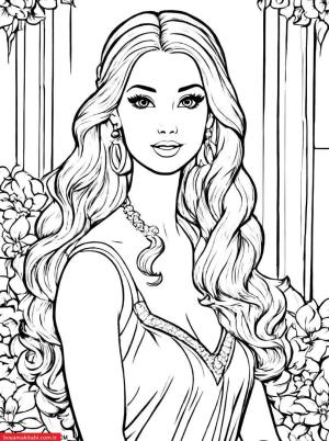 Barbie boyama sayfası, Barbie coloring page, , 