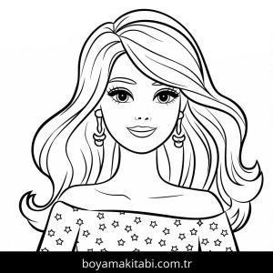 Barbie boyama sayfası – kolay boyama, eğitici aktivite