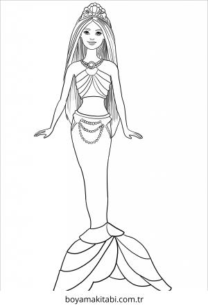 Barbie boyama sayfası – çocuk aktivitesi, PDF indir