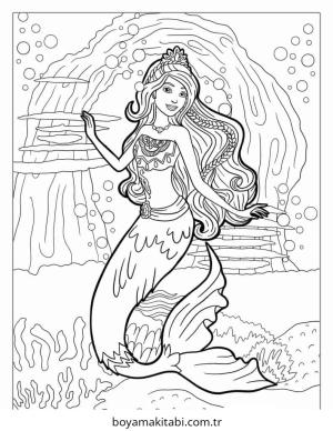 Barbie boyama sayfası – eğlenceli etkinlik, el becerilerini geliştirir