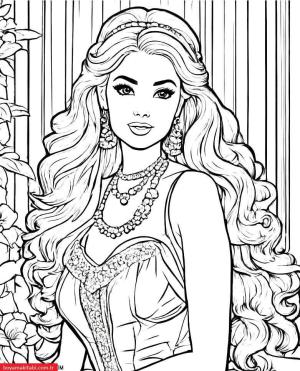 Barbie boyama sayfası, Barbie coloring page, , 