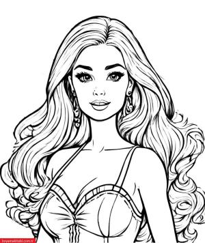 Barbie boyama sayfası, Barbie coloring page, , 