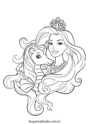 Barbie boyama sayfası – çizgi film temalı, basit çizim
