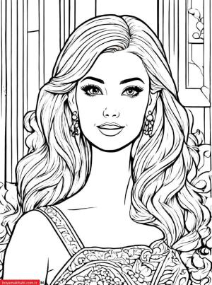 Barbie boyama sayfası, Barbie coloring page, , 