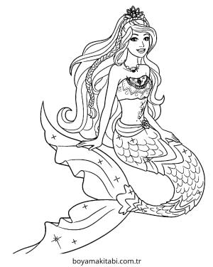 Barbie boyama sayfası – renkli çizimler, okul öncesi