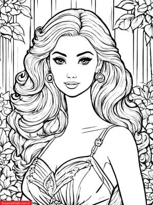 Barbie boyama sayfası, Barbie coloring page, , 