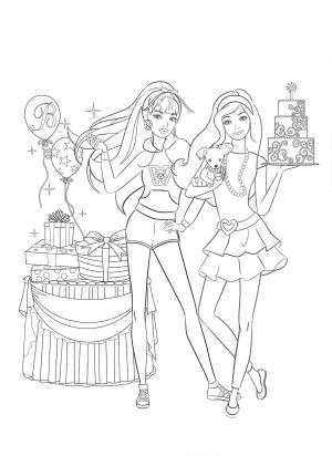 Barbie boyama sayfası, Barbie coloring page, Barbie ve Arkadaş Doğum Günü, 