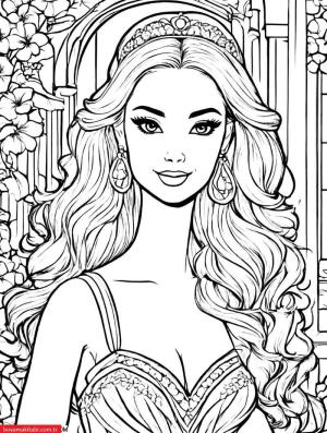 Barbie boyama sayfası, Barbie coloring page, , 