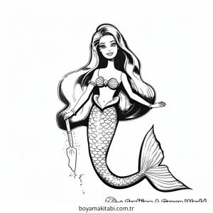 Barbie boyama sayfası – boyama etkinliği, çocuk aktivitesi