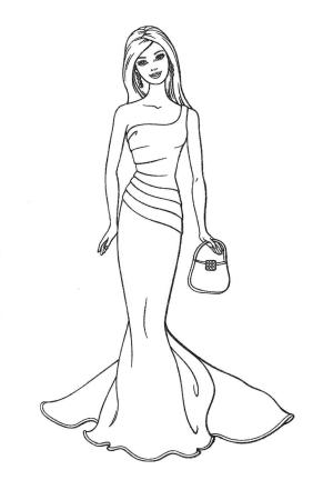 Barbie boyama sayfası, Barbie coloring page, Barbie mini Bir çanta Tutuyor, 