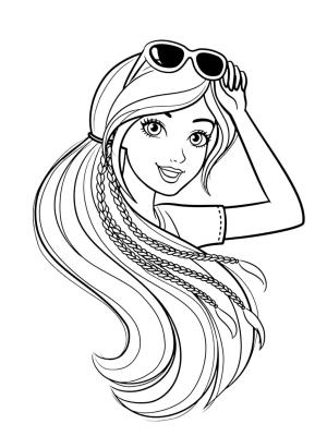 Barbie boyama sayfası, Barbie coloring page, Eğlenceli Barbie Yüz, 