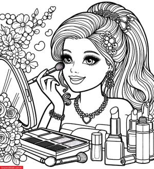 Barbie boyama sayfası, Barbie coloring page, , 