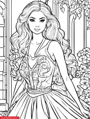 Barbie boyama sayfası, Barbie coloring page, , 