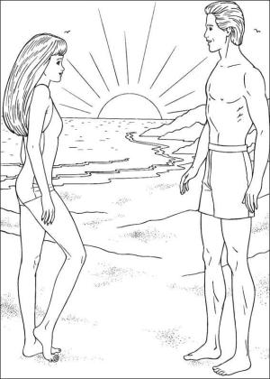 Barbie boyama sayfası, Barbie coloring page, Sahilde Barbie ve Arkadaşı, 