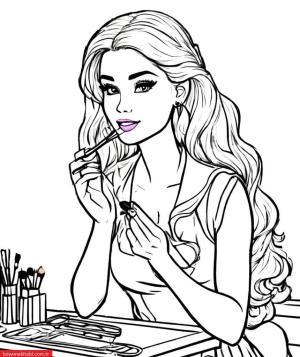 Barbie boyama sayfası, Barbie coloring page, , 