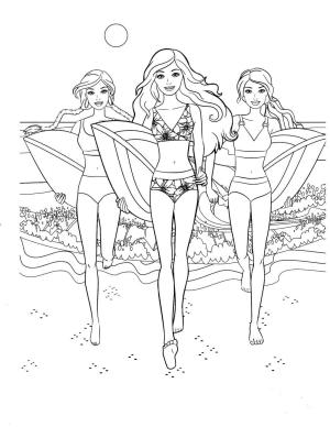 Barbie boyama sayfası, Barbie coloring page, Barbie Sörfü çiz, 