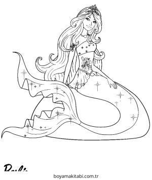 Barbie boyama sayfası – sanatsal çalışma, çocuklar için