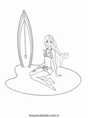 Barbie boyama sayfası – ücretsiz yazdır, boyama etkinliği