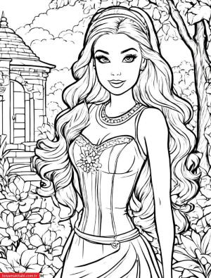 Barbie boyama sayfası, Barbie coloring page, , 