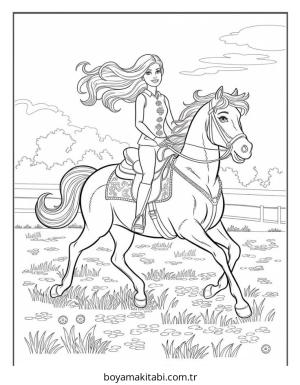 Barbie boyama sayfası – sanatsal çalışma, çocuklar için