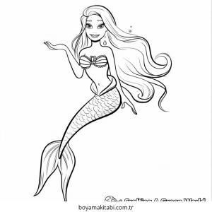 Barbie boyama sayfası – çizgi film temalı, basit çizim