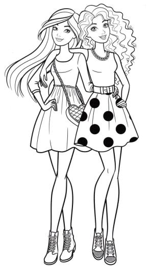 Barbie boyama sayfası, Barbie coloring page, Sevimli Barbie ve Arkadaşı, 