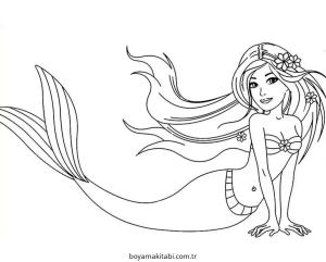 Barbie boyama sayfası – basit çizim, kolay boyama