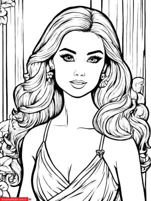 Barbie boyama sayfası, Barbie coloring page, , 