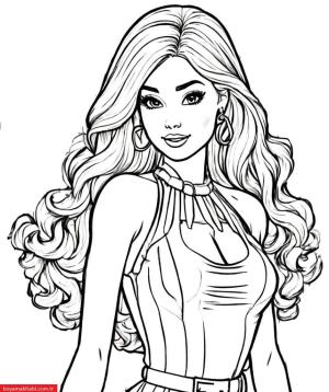 Barbie boyama sayfası, Barbie coloring page, , 