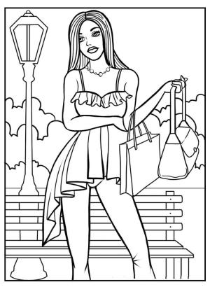 Barbie boyama sayfası, Barbie coloring page, Havalı Barbie, 